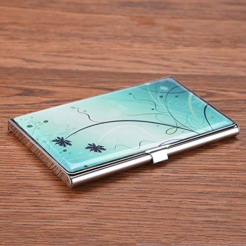Fiaya Business Name Card Holder Case Stainless Steel Drop Glue Metal Cover Credit Wallet Box (A)