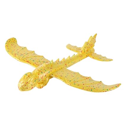 IainStars Hand Launch Glider Aircraft Foam EPP Airplane Kids Toys (Dinosaur A Yellow)