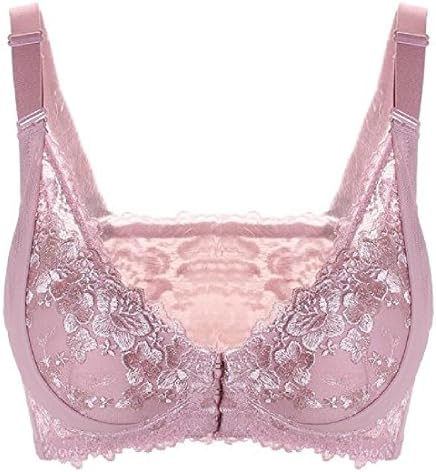 Winwinus Women's Solid Plus Size Lace Front Close Adjustable Everyday Bras AS2 40D