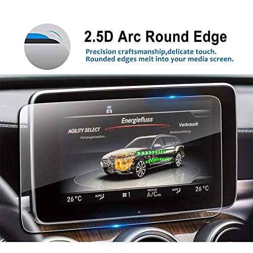 LFOTPP Car Navigation Screen Protector for 2018 Benz GLC-Class C Class 8.4-Inch, [9H Hardness] Clear Tempered Glass in-Dash Center Touch Display Screen Protector Anti Scratch High Clarity