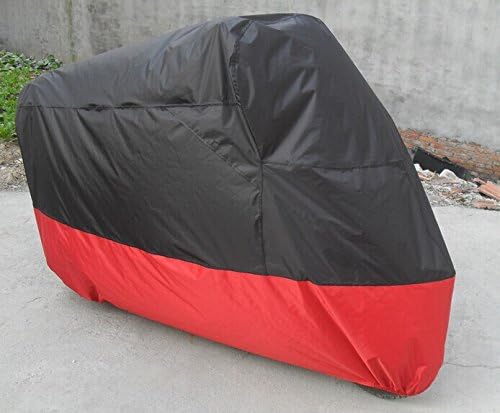 Atpmtas All-Weather Motorcycle Cover Outdoor storage for Motorcycles Like Honda, Yamaha, Suzuki, Harley (XXXL, Up Black-Down Red)