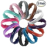 For Fitbit Flex 2 Bands,Vetoo Replacement Band with Stainless Steel Buckle and Fastener for Fitbit Flex 2,Adjustable Accessories Bracelet & Strap for Small and Large Wrists,Pack of 12