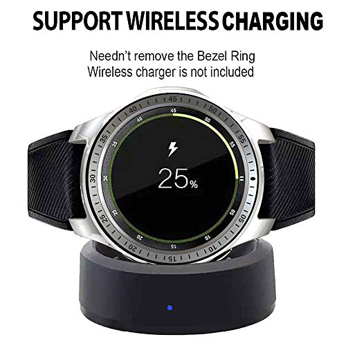 [2 Pack] JZK Samsung Galaxy Watch 46mm/Gear S3 Frontier & Classic Bezel Ring Styling,Adhesive Cover Anti Scratch & Collision Bezel Loop+Protector Case for Galaxy Watch 46mm Smartwatch Accessories - Thumbnail 4