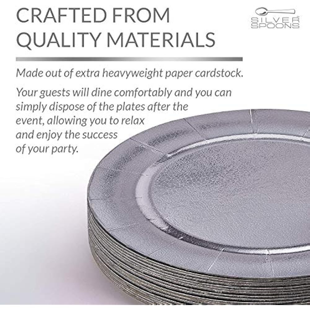 DISPOSABLE ROUND CHARGER PLATES 120pc (Silver) Home " Kitchen eBay