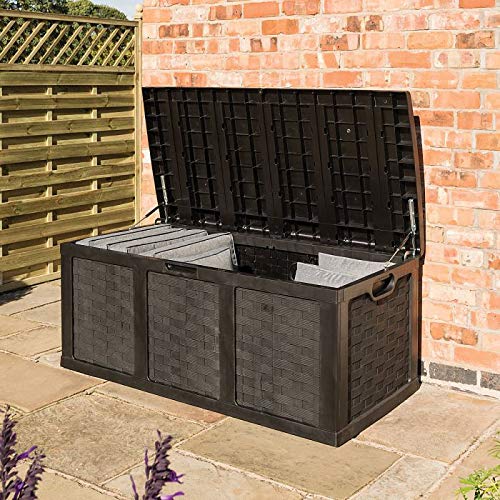 Rowlinson Plastic Garden Cushion Box & Bench In Graphite - Self Assembly
