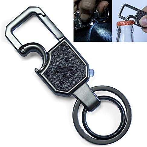 Key Chain Rings with Bottle Opener and LED Light for Men and Women (Pewter)