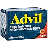 Advil (24 Count) Pain Reliever / Fever Reducer Coated Tablet, 200mg Ibuprofen, Temporary Pain Relief