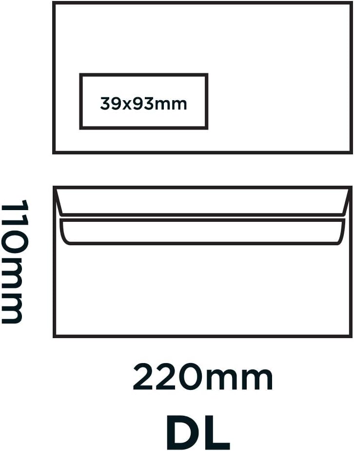 Blake Purely Everyday DL 110 x 220 mm 110 gsm Wallet Self Seal Low Window Envelopes (8884) White - Pack of 500 - Image 3
