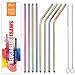 JOYECO Stainless Steel Drinking Metal Straws, Rainbow Multi-Colored Straw, Reusable Drink Straw for 20oz Tumblers Rumblers Beverage (Set of 8,4 Bent+4 Straight + 2Brushes)