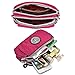 Women's Casual Water-resistant Nylon Wristlet Purse 3 Layers Zipper Clutch Wallet Handbag Small Cell Phone Crossbody Shoulder Bag (Black)