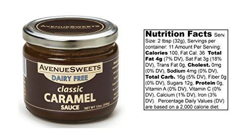 AvenueSweets - Handcrafted Dairy Free Vegan Caramel Sauce - 1 x 12 oz Jar - Classic
