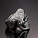 Mens Vintage Black Gothic Skull Rings 316L Stainless Steel Heavy Metal Rock Punk Biker Bands High Polished Size 8-12