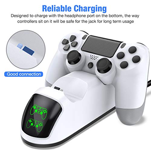 4 Controller+BEBONCOOL+Charging+Playstation+Controller+White