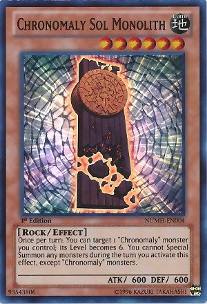 Yu-Gi-Oh! - Chronomaly Sol Monolith (NUMH-EN004) - Number Hunters - Unlimited Edition - Super Rare