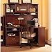 Bush Furniture Cabot Corner Desk with Hutch in Harvest Cherry