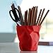 Chris-Wang 1Pcs Creative Out-of-Shape Wrinkle Plastic Pencil Cup/Pen Holder/Cosmetics Organizer/Desk Sorter Bin/Stationery Collection/Make-up Brush Tub(Red)