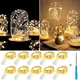 10 Pack Fairy String Lights Battery Operated,Fainyearn Starry String Lights 7.1ft 20 Micro LEDs on Silvery Copper Wire, Firefly Lights for Christmas,Party,DIY Wedding Centerpiece or Table Decorations