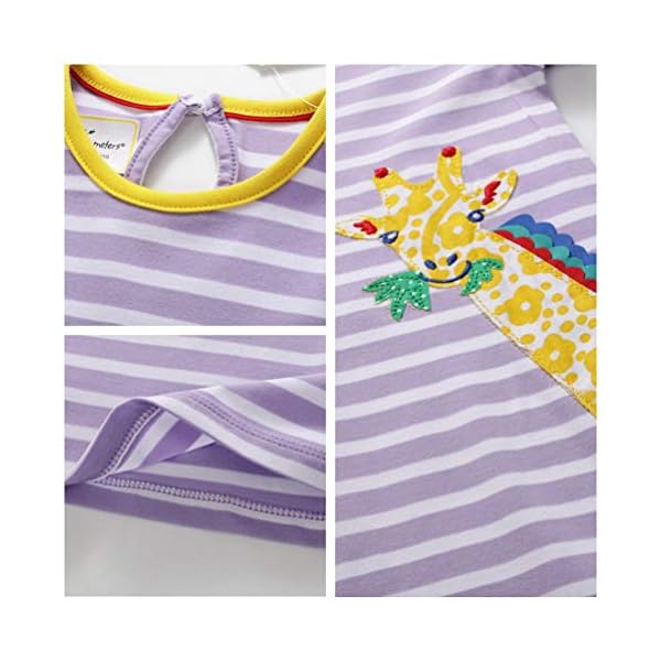 Eocom Little Girls Soft Summer Cotton Short Sleeve Dresses T-Shirt Casual Cartoon Dress Outfit 2-7 Years - Image 8