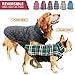 Kuoser Warm Dog Coat, Waterproof Dog Coats for X-Small Dogs, Adjustable Durable Doggie Winter Jacket Reversible Cozy Puppy Cold Weather Apparel from Small to Large Breed, Green XS