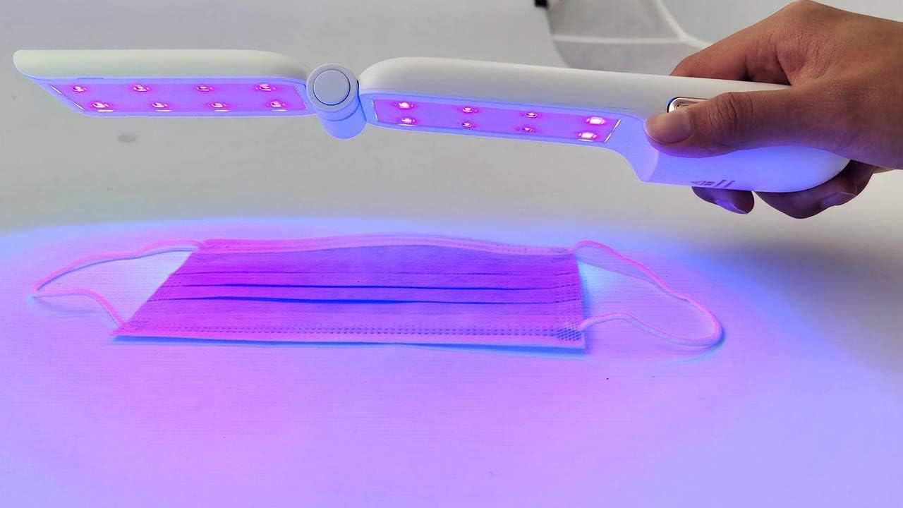 Portable UV Light Sanitizer, Travel Wand Ultraviolet Disinfection Lamp Handheld Mini UV-C Light Sterilizer for Home Hotel Wardrobe Toilet Car Pet Area