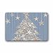 Doormats Custom Blue White Seashell Beach Christmas Holiday Tree Machine Washable Top Fabric Non-Slip Rubber Indoor Outdoor Home Office Bathroom Size 23.6x15.7