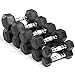 XMark 150 Pound Set of Hex Dumbbells, Premium Quality, Rubber Coated with Chrome Contoured Handles