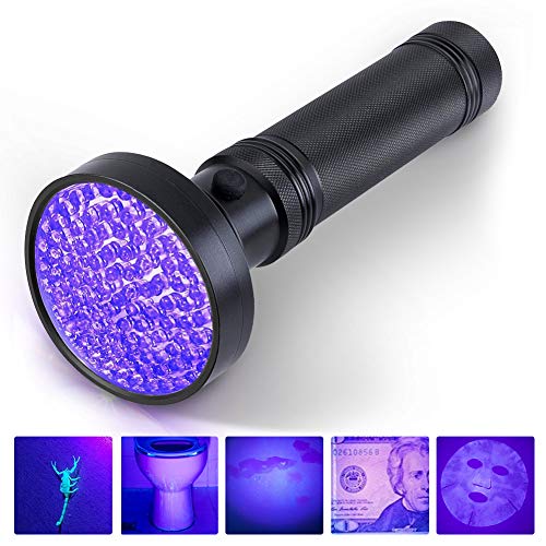 UV Black Light Flashlight,Super Bright 100 LED Portable Blacklight Ultraviolet Detector Flashlight for pet Urine, Home & Hotel Inspection,Scorpions