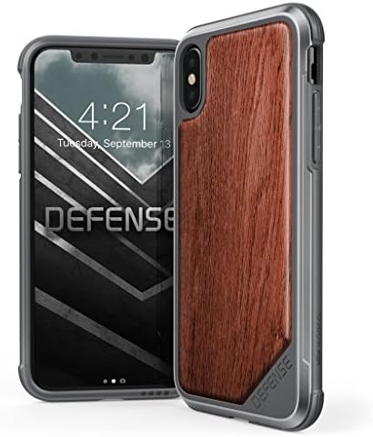 iPhone X Case, Defense Lux Series - Military Grade Drop Tested, Anodized Aluminum, TPU, and Polycarbonate Protective Case for Apple iPhone X, iPhone 10 (Rosewood, iPhone X)