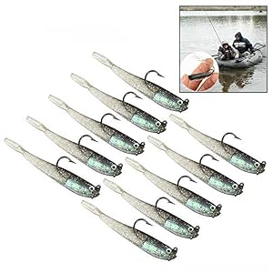 Xrten 10 Pcs Kits Leurres Pêche Mouches De Pêche Crochets Souples Tranchant Artificielles Leurres, 75mm