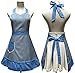 Hyzrz Lovely Sweetheart Retro Kitchen Aprons Woman Girl Cotton Cooking Salon Pinafore Vintage Apron Dress with Pocket,Blue