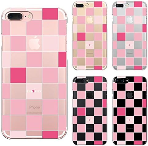 iPhone 7 Plus 5.5 inch Case Anti-Scratch Clear Back CuVery block check Pink