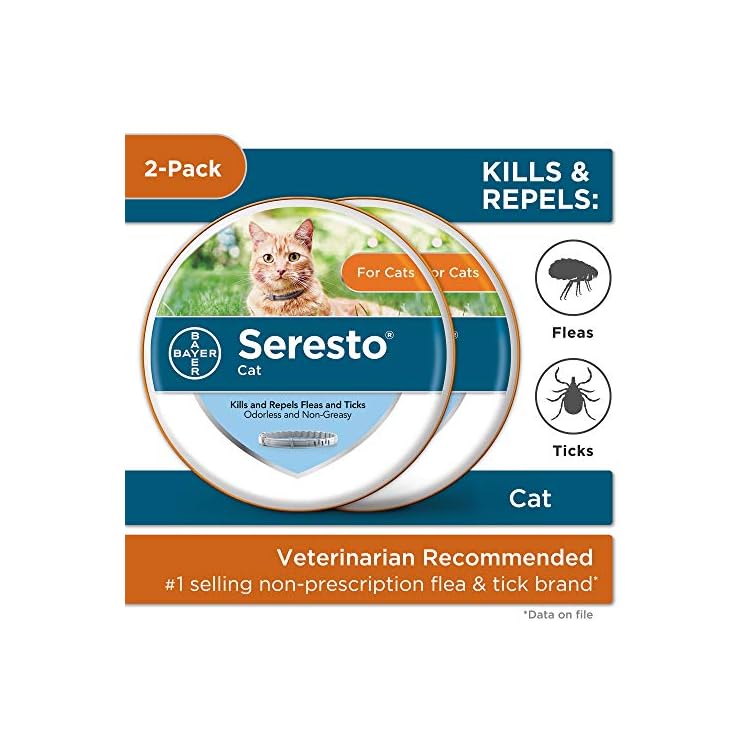 Seresto 2Pack Flea and Tick Collar for Cats, 8month Cat Flea Collars