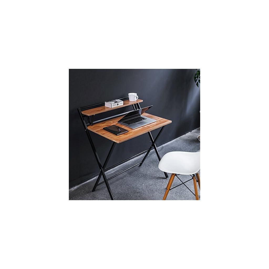 JIWU 2Style Folding Desk for Small Space, No Assembly Required, Home
