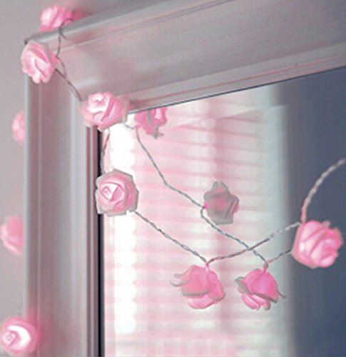 Nykkola 20 led battery operated string flower rose fairy light we…