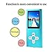 RHDTShop MP3 Player MP4 Player with a Internal 16GB Card, Ultra Slim 1.7 inch LCD Screen, Support UP to 64GB Card, Rechargeable Battery, Portable Digital Music Player, Video Player, E-Book-Blue&White