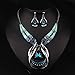 o kl for Women, Engs Choker Blue m Crystal Jewelry Set for Girls Women