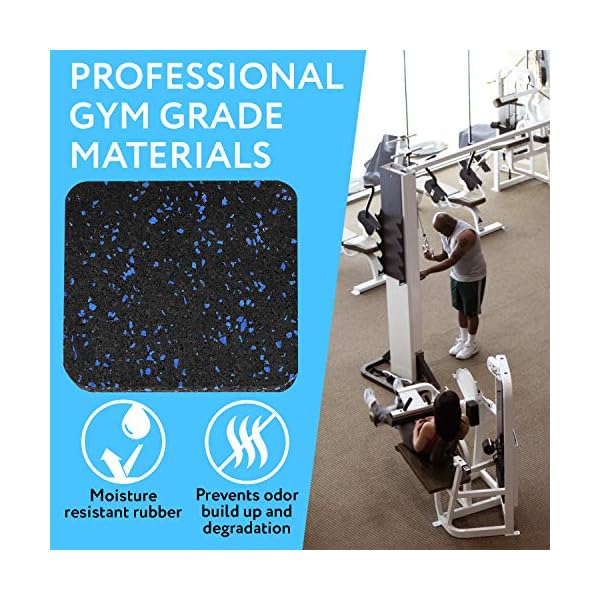 [6 Pack] Exercise Equipment Mat 4″ x 4″ x 0.5″ Pads Treadmill Mat for Carpet Protection