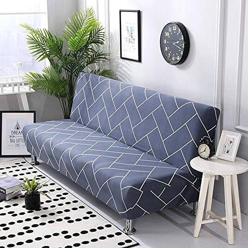 Urnanal Stretch Sofa Slipcover, Full-Covered Folding Sofa Cover Furniture Protector Couch Soft Cover, Polyester Spandex Jacquard Fabric, Universal for Armless Sofa Beds
