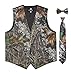 Mossy Oak Camouflage Vest For Men w/ Long Tie & Bow Tie