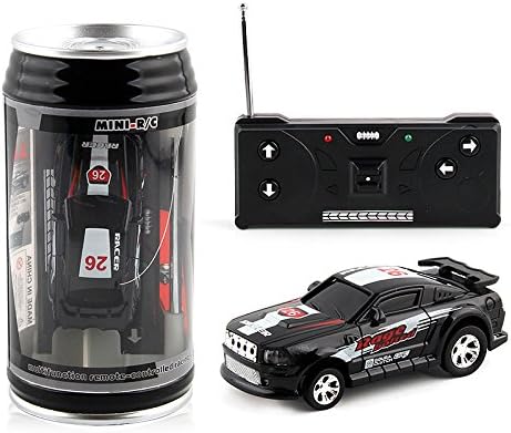 Mini-RC Car, AIJIAYE-Mini Coke Can Speed Rc Radio Remote Conrtol Micro Racing Car Suitable for the Game Toys Kids (black)