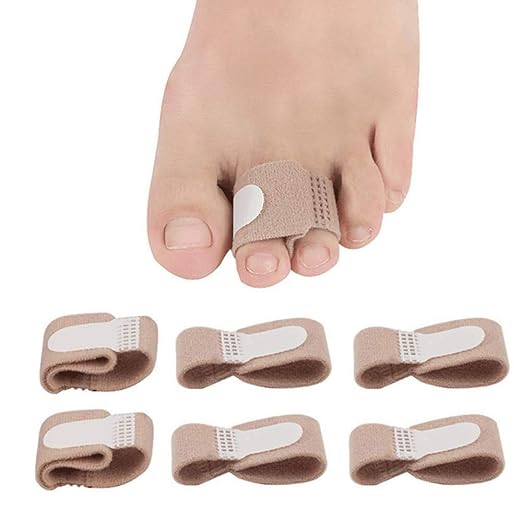 MOGOI Zehenbandagen für gebrochene Zehen, Rutschfest, gepolstert, für krumme Hammerzehen, gebrochene Zehen, 6 Stück