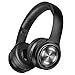Picun P26 Bluetooth Headphones Over Ear Headset 80H Playtime Hi-Fi Stereo Wireless Headphones with Deep Bass Foldable Wired/Wireless/TF for Phone/TV Bluetooth 5.0 Wireless Earphones with Mic (Black)