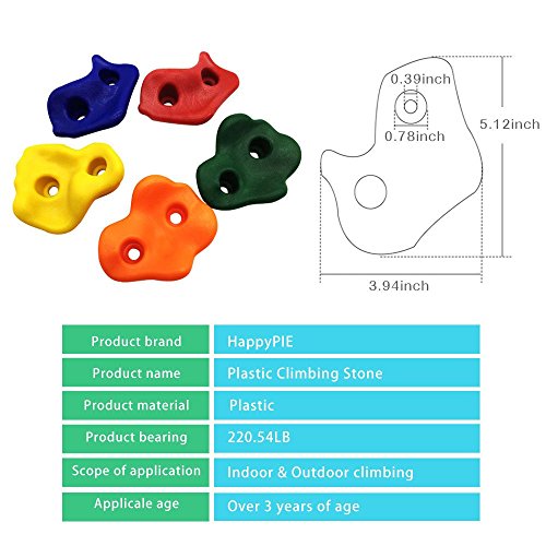 HAPPY PIE PLAY&ADVENTURE HappyPie Indoor Outdoor Board or Wall Small Pegs Plastic Rock Stones for Kids Exercise Climbing Hold Random Colours (Set of 5)