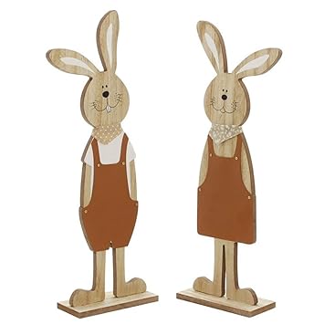 Decdeal Christmas Wood Figurine Festival Easter Rabbit Amazon In