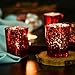 Votive Candle Holder-Set of 12 Wedding Centerpieces for Table, Mercury Glass Tealight Candle Holders Bulk for Birthday |Party |Home Decoration (Red-1)