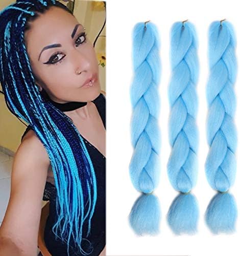Glowing Synthetic Jumbo Crochet Braids 24 Inch Mint Blue Jumbo Braiding Hair Extension Crochet Twist Shining Hair In The Darkness 3 Packs Lot Buy Online At Best Price In Uae Amazon Ae