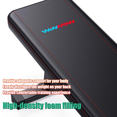 WINNOW-Flachbank-Hantelbank-Multifunktion-Trainingsbank-fuer-Krafttraining-auf-Bauchtraining-und-Brustpresse