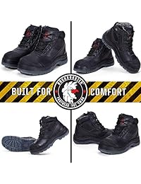ROCKROOSTER AK050 - Botas de trabajo para hombre, impermeables, puntera de acero, antiestáticas, resistentes al agua