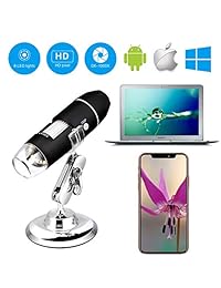 Endoscopio de aumento de 40 a 1000 aumentos, 8 LED, portátil, 2 en 1, función USB 2.0, alcance de lupa digital, soporte de metal, compatible con Mac Window 7 8 10 Android Linux
