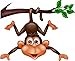 Wallmonkeys Funny Monkey Hanging Tree Wall Decal Peel and Stick Graphic (12 in W x 10 in H) WM255341